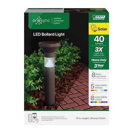 Feit Electric Feit OneSync Oil Rubbed Bronze Solar Powered 40 W LED Bollard Light 1 pk BOLLRDSYNCSOLBZ